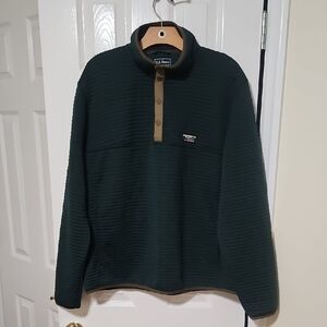 L.L. Bean Men's Dark Green Snap Front Sweatshirt